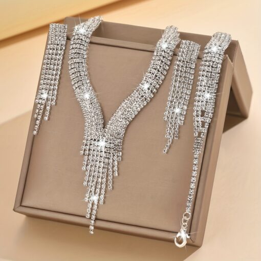Fashionable Long Tassel Ring Necklace – Women's High-End Niche Design, Elegant and Versatile Accessory