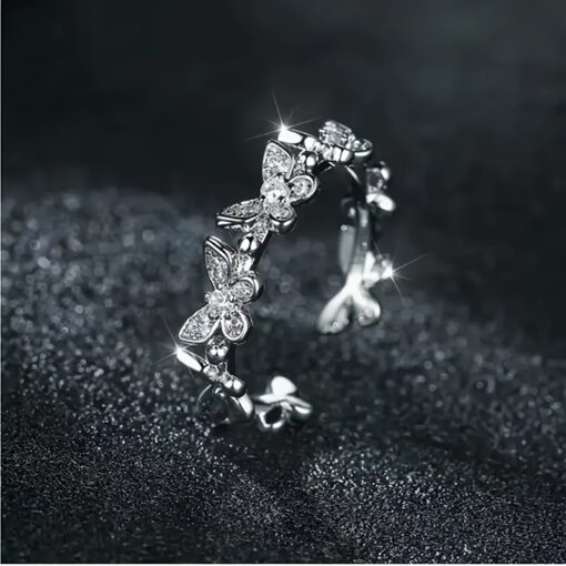 Adjustable Butterfly Open Ring for Girls – Sparkling Fashion Ring for Daily Wear, Birthday & Mother’s Day Gift - Image 6
