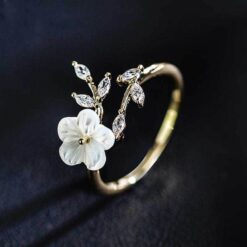 Creative Flower Leaf Ring - Trendy Party Jewelry & Gift for Women