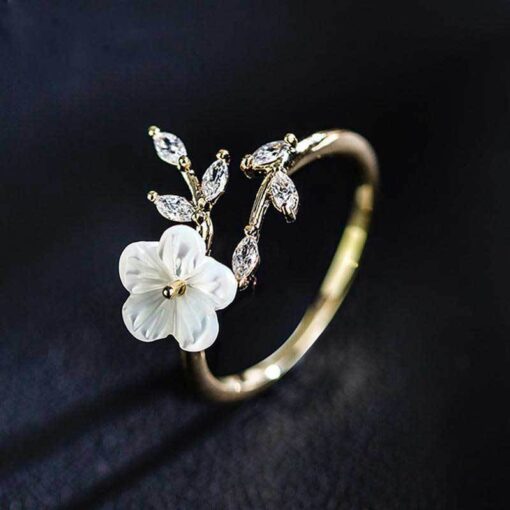 Creative Flower Leaf Ring - Trendy Party Jewelry & Gift for Women