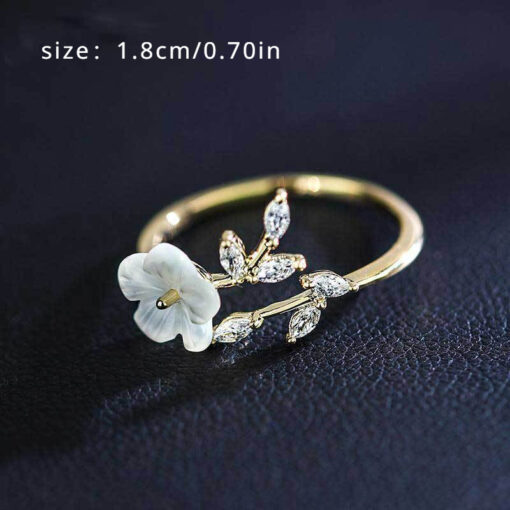 Creative Flower Leaf Ring - Trendy Party Jewelry & Gift for Women - Image 5