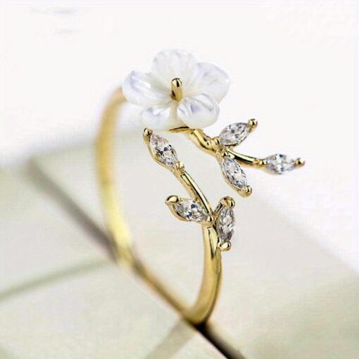 Creative Flower Leaf Ring - Trendy Party Jewelry & Gift for Women - Image 2