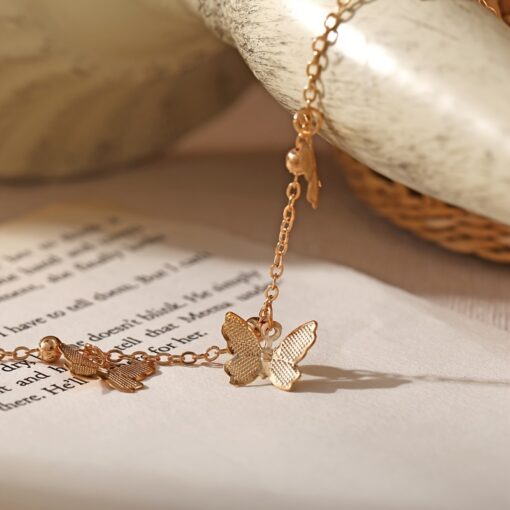 Elegant Butterfly Pendant Bracelet for Women - Stylish Golden Design, Perfect for Daily Wear & Gift Giving - Image 6