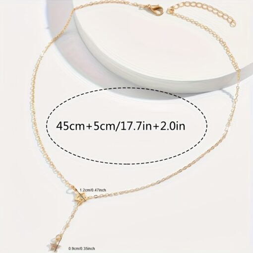 Exquisite Star Y-Shaped Clavicle Chain Necklace - Image 4