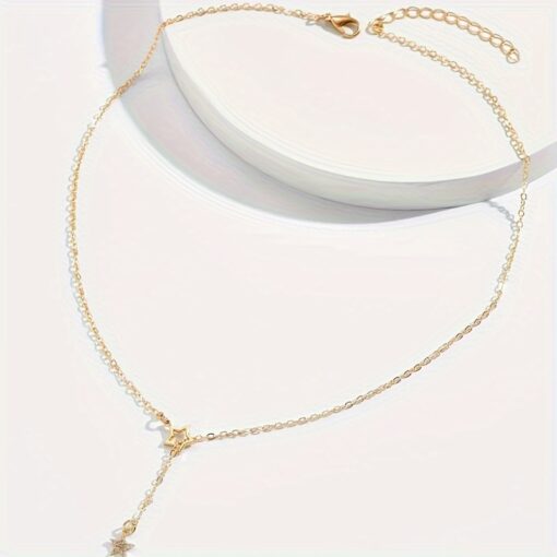 Exquisite Star Y-Shaped Clavicle Chain Necklace - Image 6
