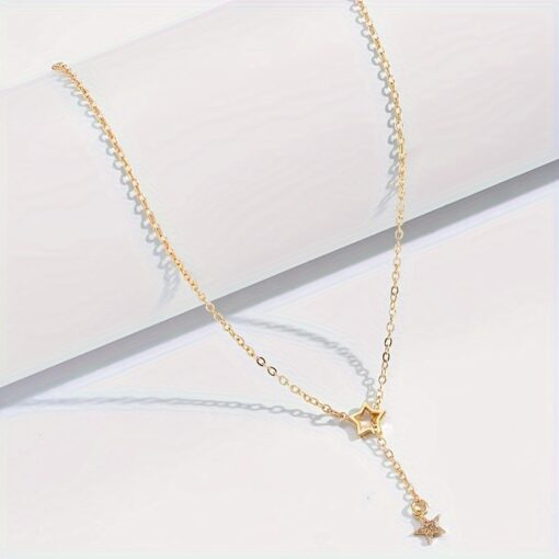 Exquisite Star Y-Shaped Clavicle Chain Necklace - Image 5