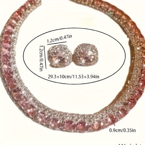 Luxury Crystal Necklace & Earrings Set – Shiny Jewelry for Evening Parties - Image 6