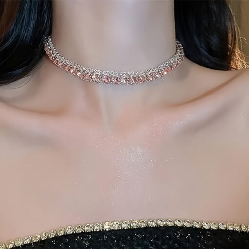 Luxury Crystal Necklace & Earrings Set – Shiny Jewelry for Evening Parties - Image 5