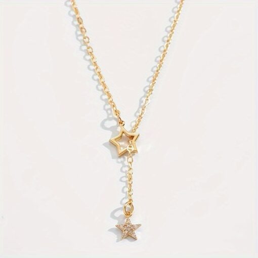 Exquisite Star Y-Shaped Clavicle Chain Necklace - Image 3