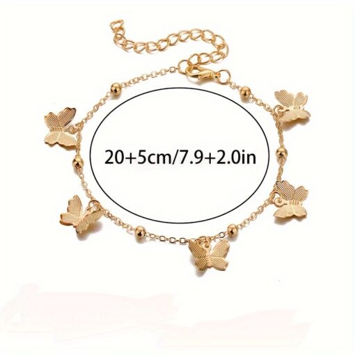 Elegant Butterfly Pendant Bracelet for Women - Stylish Golden Design, Perfect for Daily Wear & Gift Giving - Image 4