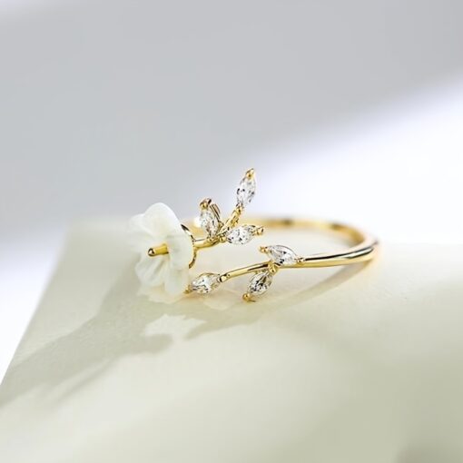 Creative Flower Leaf Ring - Trendy Party Jewelry & Gift for Women - Image 3