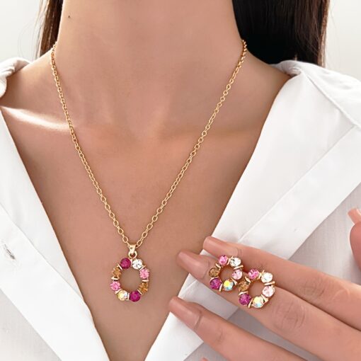 Chic Floral 3pcs Jewelry Set - Necklace & Earrings for Women, Ideal for Casual Wear - Image 5